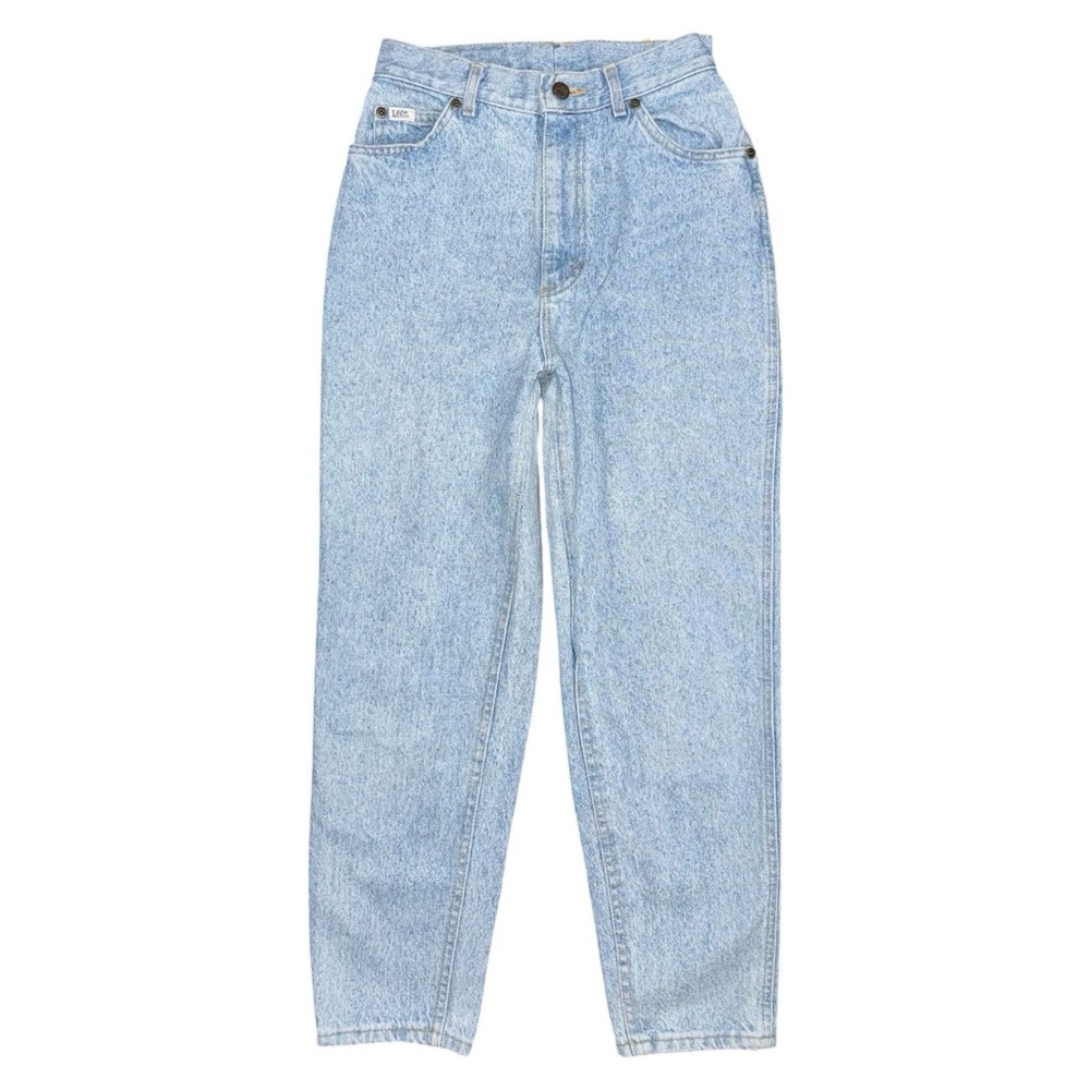 Vintage 80s 90s LEE High Rise Tapered Mom Jeans Light Wash Denim USA Women’s 25